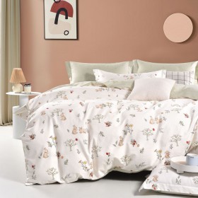 Комплект постельного белья 1,5-спальный, печатный сатин 2176-4S