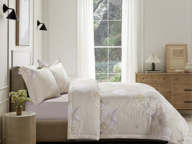 Комплект с ЛЕТНИМ одеялом из фланели-тенсел 200х220 см, 2297-OMP