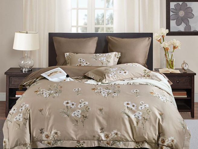 Комплект постельного белья Евро, египетский хлопок Premium 2325-6  