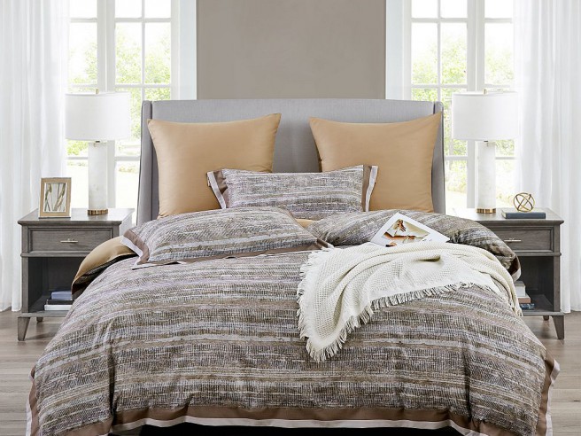 Комплект постельного белья Семейный, фланель-тенсел 2363-7 Комплект постельного белья Семейный, фланель-тенсел 2363-7