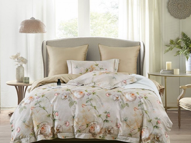 Комплект постельного белья Евро, египетский хлопок Premium 2365-6  