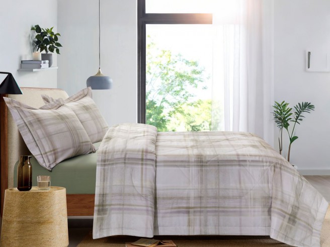 Комплект с 2-мя ЛЕТНИМи одеялами из сатина с лазерной печатью 160х220 см, 2336-2OSP