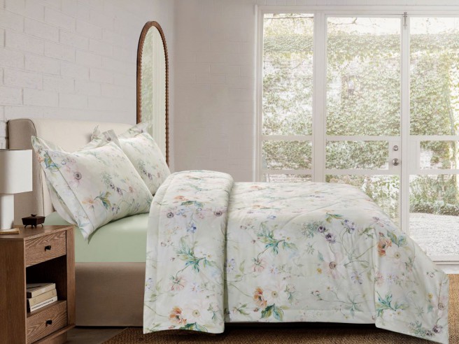 Комплект с 2-мя ЛЕТНИМи одеялами из сатина с лазерной печатью 160х220 см, 2337-2OSP