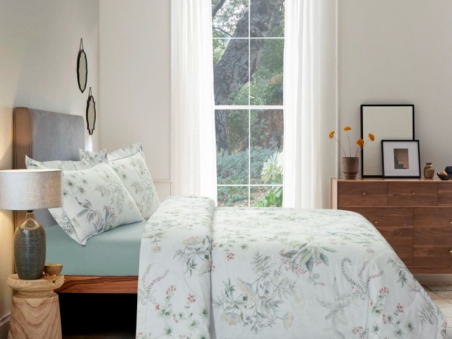 Комплект с ЛЕТНИМ одеялом из сатина с лазерной печатью 160х220 см, 2343-OSPS