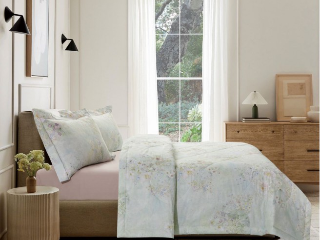 Комплект с ЛЕТНИМ одеялом из сатина с лазерной печатью 160х220 см, 2344-OSPS