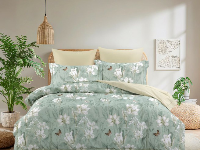 Комплект постельного белья Евро стандарт, сатин с лазерной печатью 2372-6