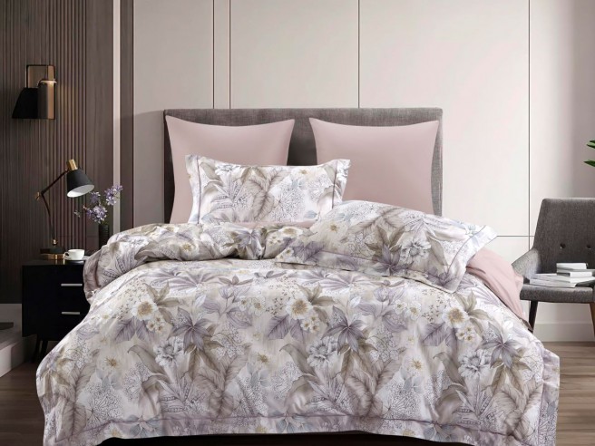 Комплект постельного белья Евро стандарт, сатин с лазерной печатью 2379-6