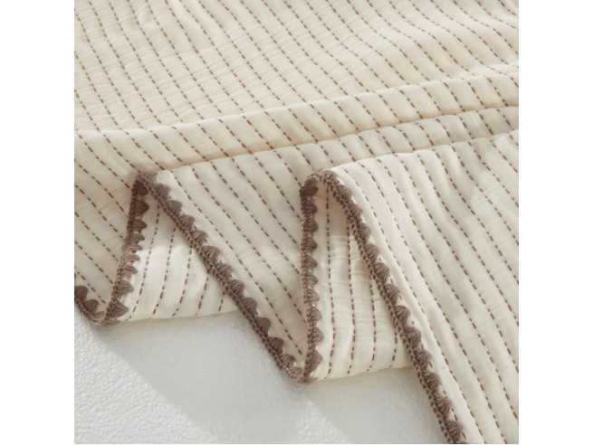 Плед ЛЕТНИЙ хлопковый муслин, наполнитель искусственный шелк 220х240 см, 2402-OML