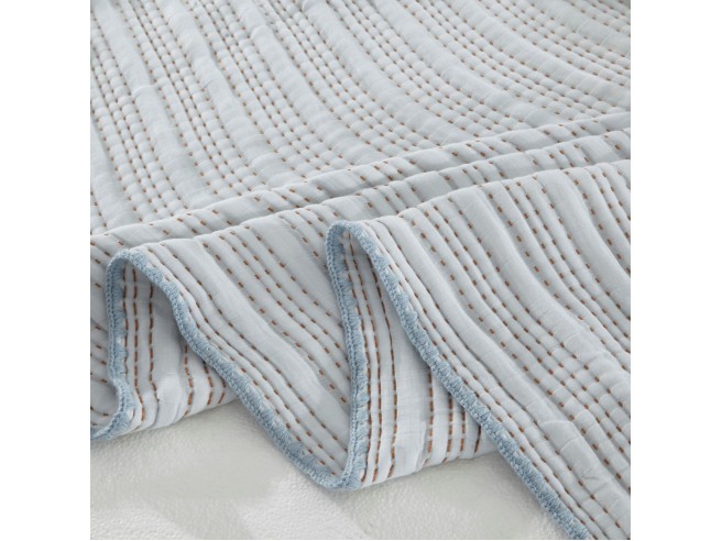 Плед ЛЕТНИЙ хлопковый муслин, наполнитель искусственный шелк 220х240 см, 2406-OML