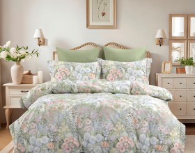 Комплект постельного белья Евро стандарт, сатин с лазерной печатью 2374-6